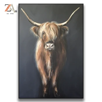 Dzīvnieku govs slēgt foto kanvas glezna drukāšanas mūsdienu mākslas mūra mājas dzīvojamo istabu sienu apdarei plakātu cuadros