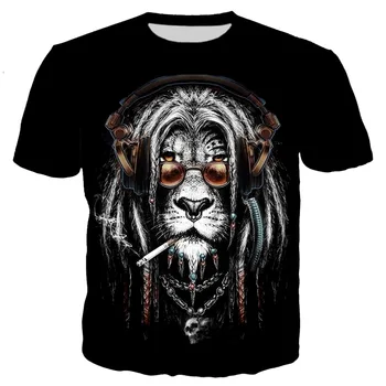 Dzīvnieku Lauva Krekls Camiseta kaķis, ērglis 3d T Krekls Smieklīgi tShirts Astoņkājiem briesmonis Vīriešu Apģērbu Ikdienas Fitnesa cigarešu gadījuma Tees