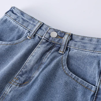 Džinsa Svārki Sievietēm-line Augsta Vidukļa Cietā Midi Svārki Gadījuma Zaudēt korejas Moderns Streetwear Visu maču Vintage Retro Šiks Tīņi