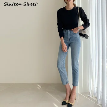 Džinsi Dāmas Elegantas Modes Sieviešu Bikses ar Augstu Vidukli, Platu Kāju Y2K Estētisko Vintage Apģērbu korejas Baggy Stila Džinsa Sievietes ir 2021.