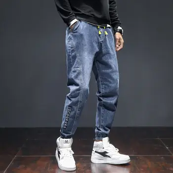 Džinsi Vīriešu Modes Zīmola Harēma Bikses Brīvs Cilvēks Pavasara Stils Taisni Tendence (Dungriņi) Hip Hop High Street Vīriešu Liela Izmēra Bikses