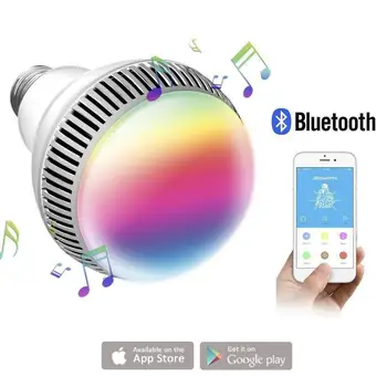 E27 Spuldzes Bezvadu Bluetooth 4.0 Skaļrunis + Smart Krāsa Mainot LED Spuldze RGB Krāsu Mūzikas Skaļrunis Taimeris APP Kontroles Smart Gaismas