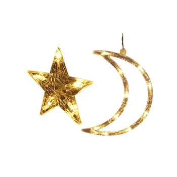 EID Mubarak Ramadāna Apdare Moon Star LED Gaismas Stīgu Islāma Musulmaņu Puse Dekori Eid Al Adha Ramadāna Un Eid Apdare