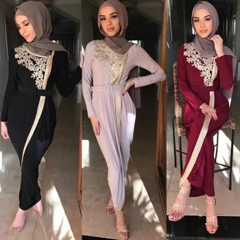 Eid Musulmaņu Kleita arābu Abaya Dubaija Turcija Abayas Sievietēm, turku Hijab Kleitas Islāma Apģērba Caftan Marokas Kaftan Drēbes