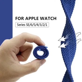 Elastīgās Joslas iwatch 6 se 5 4 3 2 1 Pītā Solo Cilpa Neilona Watchband Siksniņu Rokassprādze Apple Skatīties 44mm 42mm 40mm 38mm