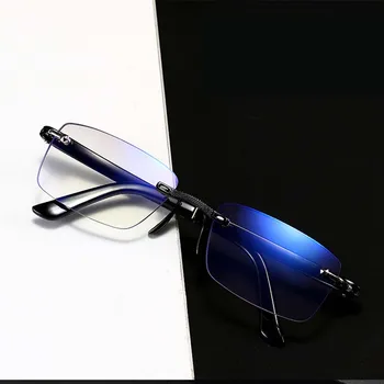 Elbru Anti Zilā Gaisma Bezrāmju Lasīšanas Brilles Sievietēm, Vīriešiem, Ultravieglajiem Skaidrs, Vecuma Tālredzība Brilles Ar Rūtiņu Audums Dioptriju 1.0 4.0