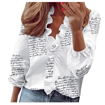 Elegants sieviešu Savirmot T-krekls, T Krekls ar Īsām Piedurknēm Vintage Džemperis T Krekls Streetwear Plus Lieluma V veida Kakla Drukāt Apģērbu Top #LR3