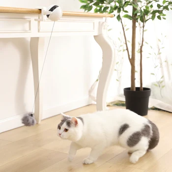 Elektriskā Automātiskās Pacelšanas Kaķis Bumbu Rotaļlietas Interaktīvas Puzzle Smart Pet Cat Bumbu Teaser Rotaļlietas Pet Piegādes Celšanas Bumbiņas, Elektriskais