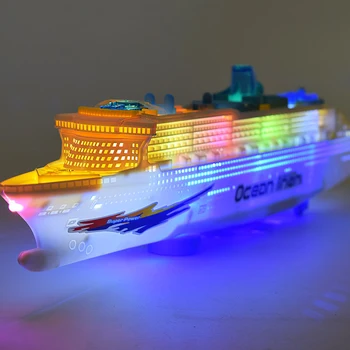 Elektriskā Okeāna Lainera Kruīza kuģa Kuģa Rotaļlieta, kas Mirgo LED Gaismas & Skaņas Bērniem, Bērnu Dāvanu