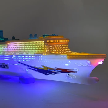 Elektriskā Okeāna Lainera Kruīza kuģa Kuģa Rotaļlieta, kas Mirgo LED Gaismas & Skaņas Bērniem, Bērnu Dāvanu
