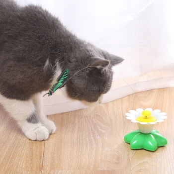 Elektriskā Rotācijas Funny Kaķis Rotaļlietas Putnu Tauriņš Pet Interaktīvās Automātiskā Teaser Kaķēns Nulles Trainning Izlases Krāsa