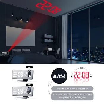 Elektronisko LED Digitālais Modinātājs Galda Guļamistaba Darbvirsmas Pulksteņi USB Uzlādes Pamosties Laiks Projektoru Snaudas Funkciju