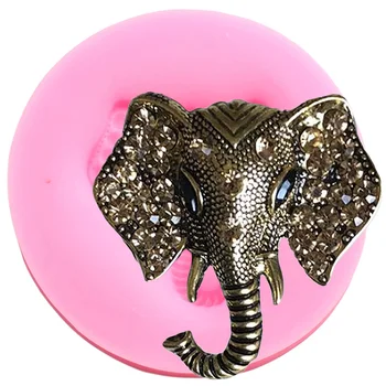 Elephant Galvu Silikona Veidnē Dzīvnieku Aksesuāri Pomādes Kūka Dekorēšanas Instrumentiem, Konfektes Polimēra Māla Cupcake Cilindrs Šokolādes Veidnes