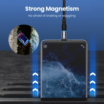 Elough 360 Micro USB TypeC Plug Kabeli, lai iPhone Samsung Xiaomi Magnēts Ātra Uzlāde USB TypeC Kabeļu Magnētisko Lādētāju Tālruņa Vadu