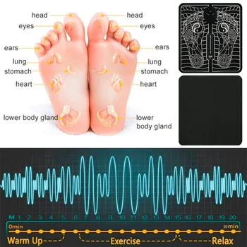 EMS 6Modes Elektriskā Foot Massager Mat Pad Veselības Aprūpes Atpūta Muskuļu Stimulators Apgrozībā Pastiprinātājs Kājas Massager Sāpes Atvieglojums