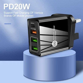 ES/ASV/UK Plug USB Lādētāju 20W PD Ātri Uzlādēt 3.0 iPhone 12 11 C Tipa 18W Ātri Lādētājs Mobilo Telefonu liela Ātruma Lādētājs