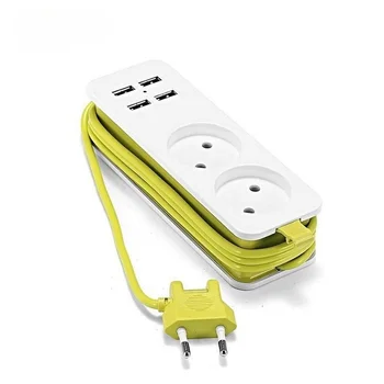 ES Plug Jaudas Sloksnes 4 USB Ports Lādētāja Ligzda, 1200W Vairākus Portatīvo Ceļojumu Spraudņa Adapteris, Smartphones, Tabletes