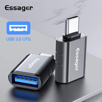 Essager USB Type C OTG Adapteri USB 3.0 USB C Vīriešu Pārveidotājs Samsung S20 Xiaomi mi 9 10 USB-C sievišķais Savienotājs Adaptador