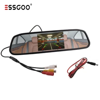 ESSGOO 4.3 collu TFT LCD Ekrāns, Auto Monitors Spoguļi Atpakaļgaitā Autostāvvieta Automašīnu Monitors Atpakaļskata Kamera Nakts Redzamības Atpakaļgaitā