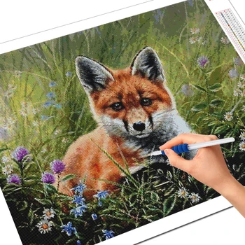 Evershine 5D DIY Dimanta Izšuvumi Fox Amatniecības Komplekts Dimanta Krāsošana Dzīvnieku Rokdarbi Cross Stitch Mozaīkas Mājas Dekoru, Dāvanu