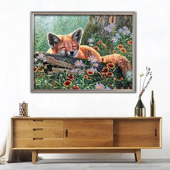 Evershine 5D DIY Dimanta Izšuvumi Fox Amatniecības Komplekts Dimanta Krāsošana Dzīvnieku Rokdarbi Cross Stitch Mozaīkas Mājas Dekoru, Dāvanu