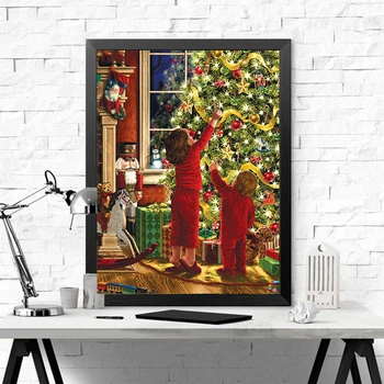Evershine Dimanta Glezna Ziemassvētku Eglīte 5D DIY Pilnu Kvadrātveida Urbt Izšuvumu Pārdošana Rhinestone Attēlu Ziemassvētku Mājas Apdare