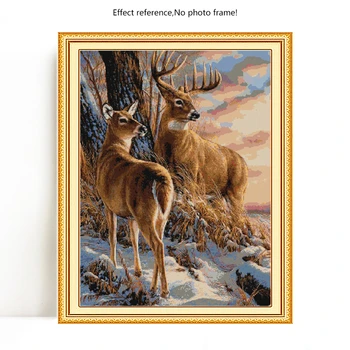 Evershine Dimanta Krāsošana Dzīvnieku Briežu Cross Stitch Komplekts Dimanta Izšuvumi Dekorācijas Ziemas Kristāla Glezna Pilnu Kvadrātveida Urbt Māksla