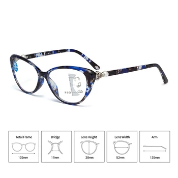 EYEOOMU Jaunu Kaķu Acu Progresējoša Multifokāla Lasīšanas Brilles Sievietēm Anti Zilā Gaisma PC Brilles Presbyopic Lasītājs Modes Brilles