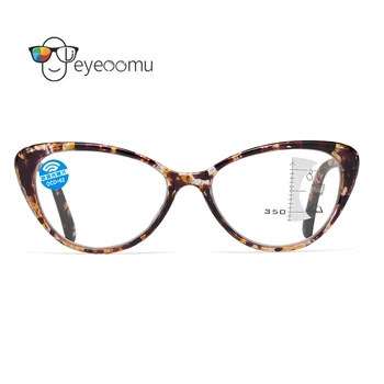 EYEOOMU Jaunu Kaķu Acu Progresējoša Multifokāla Lasīšanas Brilles Sievietēm Anti Zilā Gaisma PC Brilles Presbyopic Lasītājs Modes Brilles
