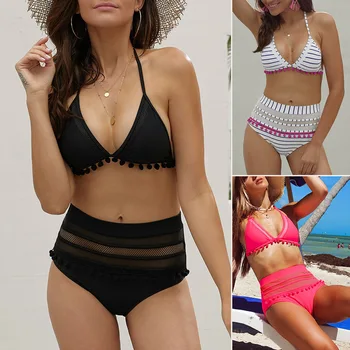 Fanceey Augsta Vidukļa Bikini Peldkostīms Sievietēm Push Up Bikini 2019 Mujer Peldkostīmi Sieviešu Brazīlijas Sexy Baltā Bikini Komplekts Peldkostīms