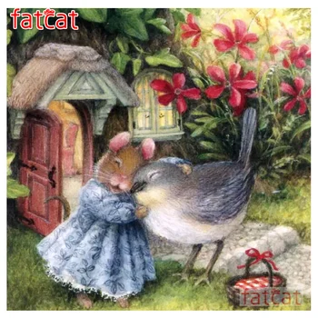 FATCAT 5d diy Dimanta Krāsošana Trušu un putnu Dimanta Izšuvumi dzīvniekiem Pilnu Kvadrātveida Kārtas Urbt Mozaīkas uzlīmes, dekori AE1250