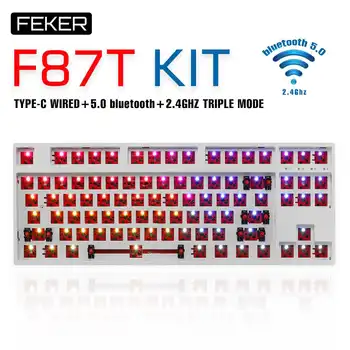 FEKER 84/87Keys Hotswap DIY Klaviatūra Komplekts bluetooth Bezvadu 2.4 G Tipa c 3/5pin RGB Backlit Mehāniskā Tastatūra Pielāgota Komplekts