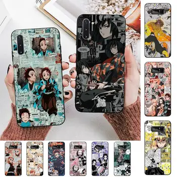 FHNBLJ Kimetsu Nav Yaiba Demon Slayer Anime Telefonu Gadījumā Samsung Piezīme 3 4 5 7 8 9 10 20 pro lite ultra Oppo A9 2020