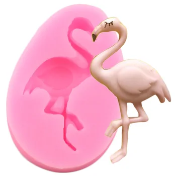 Flamingo Silikona Veidnes Karamele Šokolādes Pelējuma Kūka Dekorēšanas Instrumentiem Sugarcraft Cupcake Cilindrs Pelējuma Konfektes Polimēra Māla Veidnes