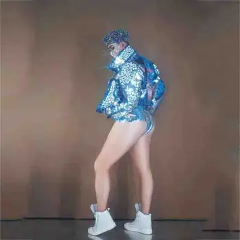 Flash Vizuļi Bikini Mētelis Sexy Sievietes Satge Liecina, Apģērbu Rave Tērpiem Gogo Dziedātāja DS DJ Kostīmi Pole Drēbes XS1502