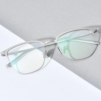 FONEX Tīra Titāna Brilles Vīriešiem Vintage Laukumā Tuvredzība Optisko Recepšu Brilles Rāmji Ir 2021. Jaunu Vīriešu korejas Briļļu F85656