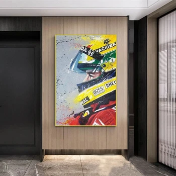 Formula Sacīkšu Auto un Vadītāja Kanvas Glezna viesistabā, Guļamistabā Sienas Māksla Interjera Personības Dekoratīvais krāsojums(Bez Rāmja)