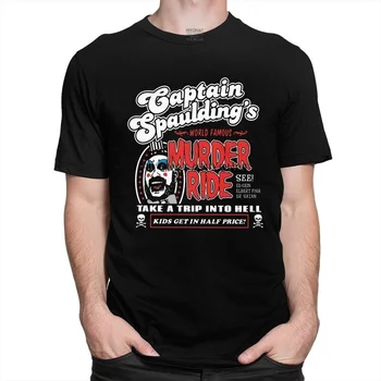 Foršs Kapteinis Spaulding T Vīriešiem Īstermiņa Piedurknēm Šausmu Filmu House of 1000 Līķu Gadījuma T Kreklu, Kokvilnas T-krekls Lielgabarīta Tee Augšu