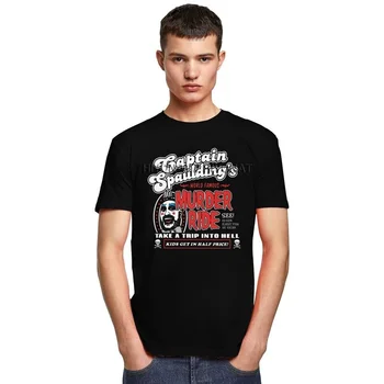 Foršs Kapteinis Spaulding T Vīriešiem Īstermiņa Piedurknēm Šausmu Filmu House of 1000 Līķu Gadījuma T Kreklu, Kokvilnas T-krekls Lielgabarīta Tee Augšu