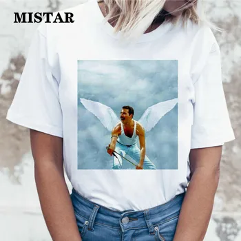 Freddie Mercury Iespiests t krekls Sievietēm Sieviešu Jauns t-krekls ar Īsām piedurknēm Topi Estētisko Vasaras Gadījuma Femme Grafiskais sieviešu apģērbu