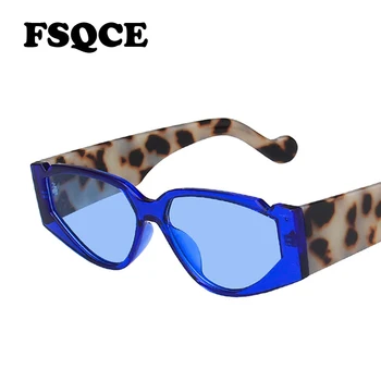 FSQCE ir 2021. Modes Saulesbrilles Sieviešu, Vīriešu Zīmolu, Dizaineru, Vintage, Retro Liels Rāmis Purple Leopard Kaķa Acs, Saules Brilles UV400
