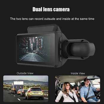 Full HD 1080P Auto Dash Kameras 3 Collu IPS Ekrāns Dual Objektīvs Braukšanas Ieraksti Super Nakts Redzamības Dash-cam G-sensors, Video Ieraksti