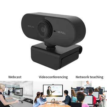 Full HD Webcam 1080P Datoru, DATORA Web Kamera ar Mikrofonu, Rotējoša Kameras Live Broadcast Video Zvanu Konferences Darba