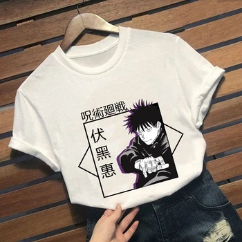 Fushiguro Megumi T Krekli Harajuku Cilvēks T-Veida Krekls Topi Īsām Piedurknēm Japāņu Anime T Krekls