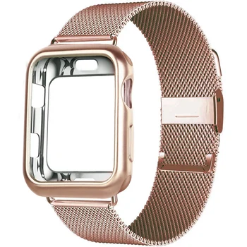Gadījumā+siksna Apple Skatīties se band 44mm 40mm 42mm 38mm nerūsējošā tērauda Metāla Cilpa aproce watchband band iWatch sērija 6 5 4 3