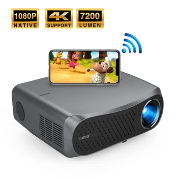 Gaismas Projektoru Led Video Mājas Kinozāles Full Hd 1080P Android Sistēma ping 7200 Lm Bezvadu Airplay Projektoru Tālruni