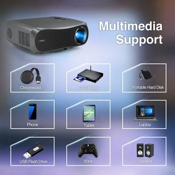 Gaismas Projektoru Led Video Mājas Kinozāles Full Hd 1080P Android Sistēma ping 7200 Lm Bezvadu Airplay Projektoru Tālruni