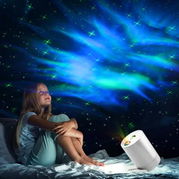 Galaxy Zvaigžņotām Debesīm Projekcijas Gaismas LED Rotējošās Sapnis Zvaigžņu Nakts Gultas Lampa, Inteliģento Nakts Gaisma Koridorā Vannas istaba