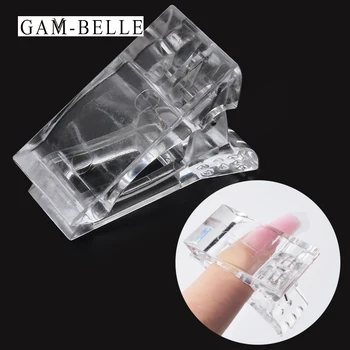 GAM-BELLE 1/5Pcs Plastmasas Caurspīdīga Nagu Klipu Akrila Nagu Viltus Pirkstu polijas Paplašināšanu Padomus, Skavas, Manikīrs, Nagu Mākslas Instrumentu,