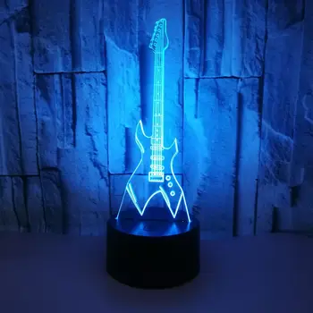 GAOPIN 3D LED USB Remote Touch Apgaismojuma Kabeļu Modes Eletric Ģitāras Forma Mājās Dekoratīvās Nakts Gaisma Multicolor Lampas Bērni, Dāvanu